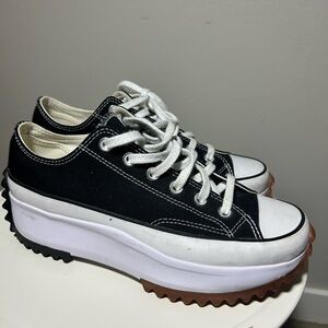 Converse Run Star Hike Black White Platform Sneakers